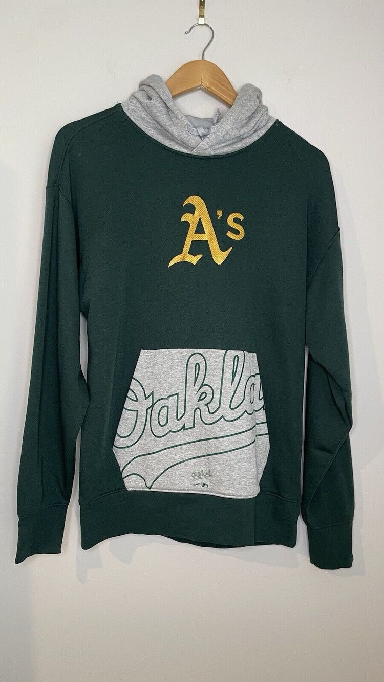 Nike Oakland Athletics Sweatshirt Baseball Pullover Hoodie Spellout Men's Size S
